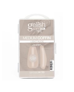 Soft Gel Tips - Light Nude Medium Coffin 120CT